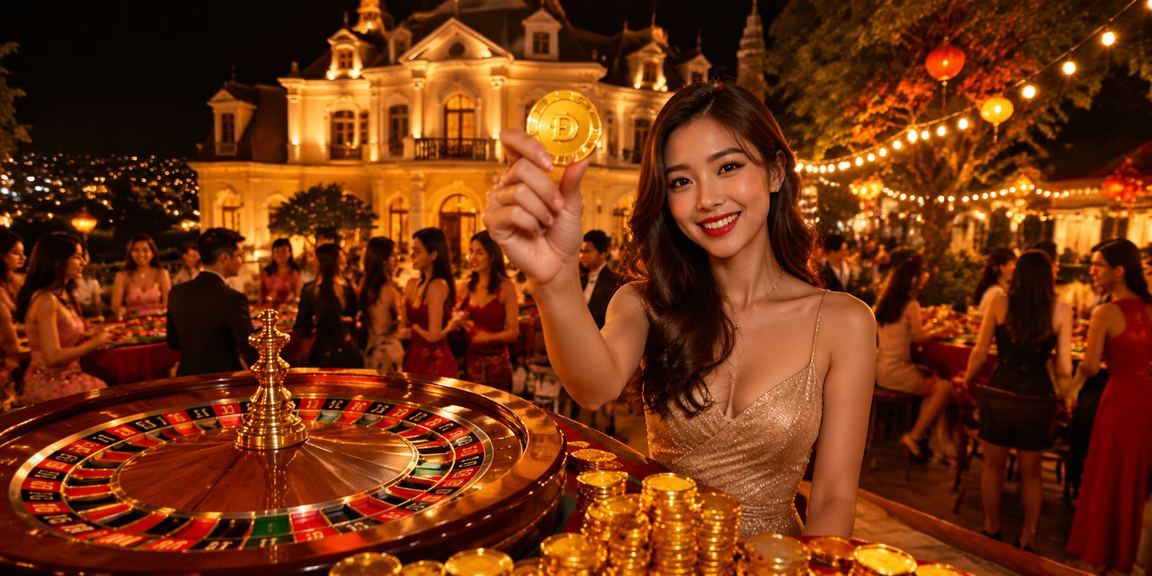 Cảnh đêm Đà Lạt với người chơi thử vận may roulette trực tuyến qua di động
